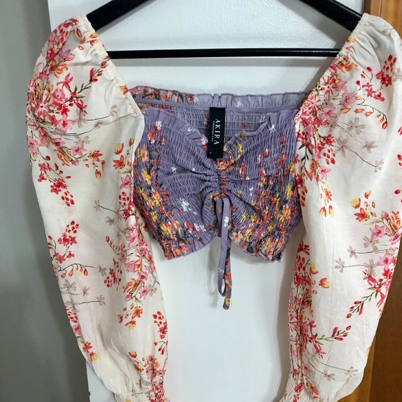 Akira long sleeve off the shoulder crop top - Picture 2 of 3